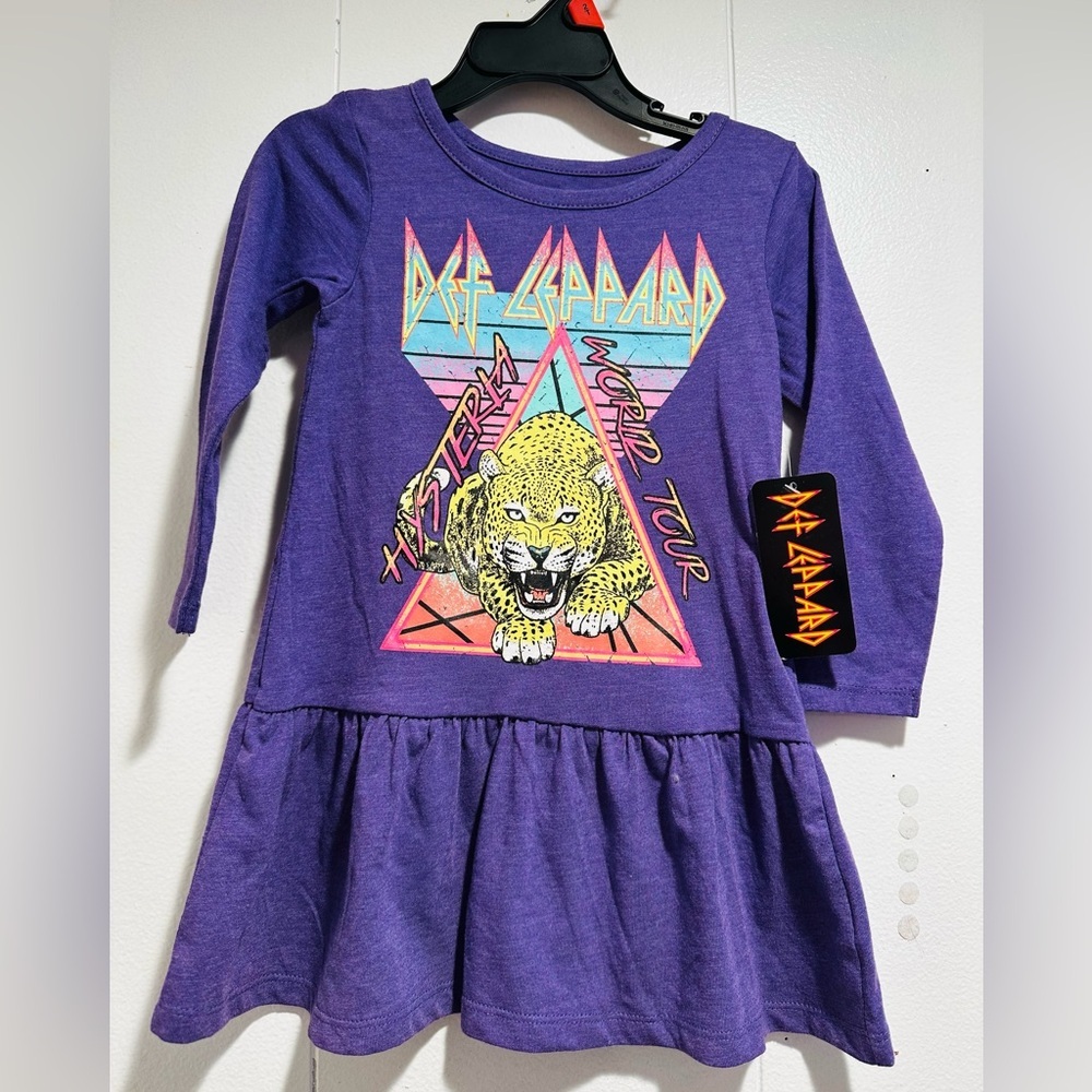 Def Leppard Purple Kids Casual Dress